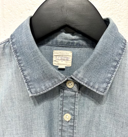 Women's XXS Top Shirt, Perfect Shirt, Long Sleeve, Light Denim, J Crew