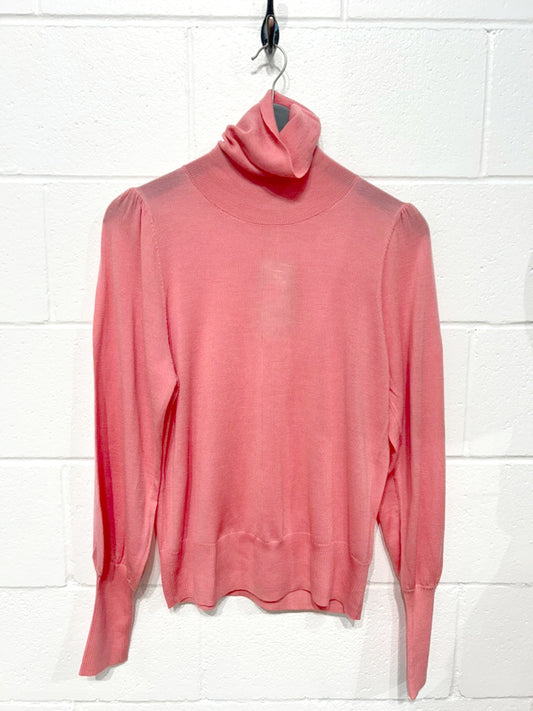 Women's M Sweater 100% Wool Turtleneck Pink, Part Two New With Tags NWT