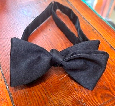 Vintage Bow Tie, Black Silk (?), Adjustable