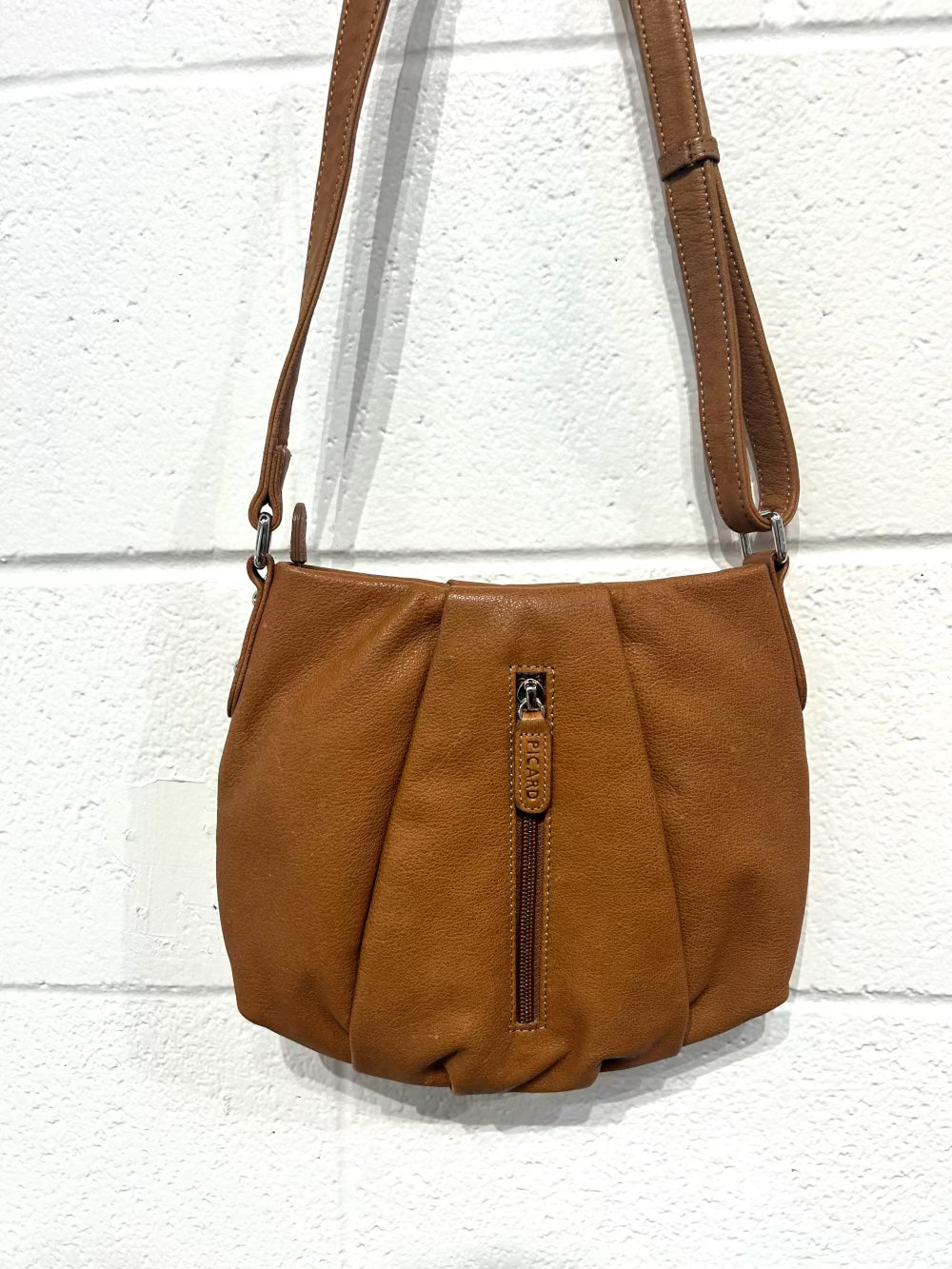 Picard Purse, Leather Tan, Top Zip & Centre Zip