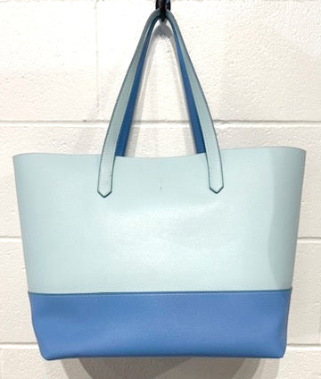 Blue and Green Faux Leather Purse Tote Bag