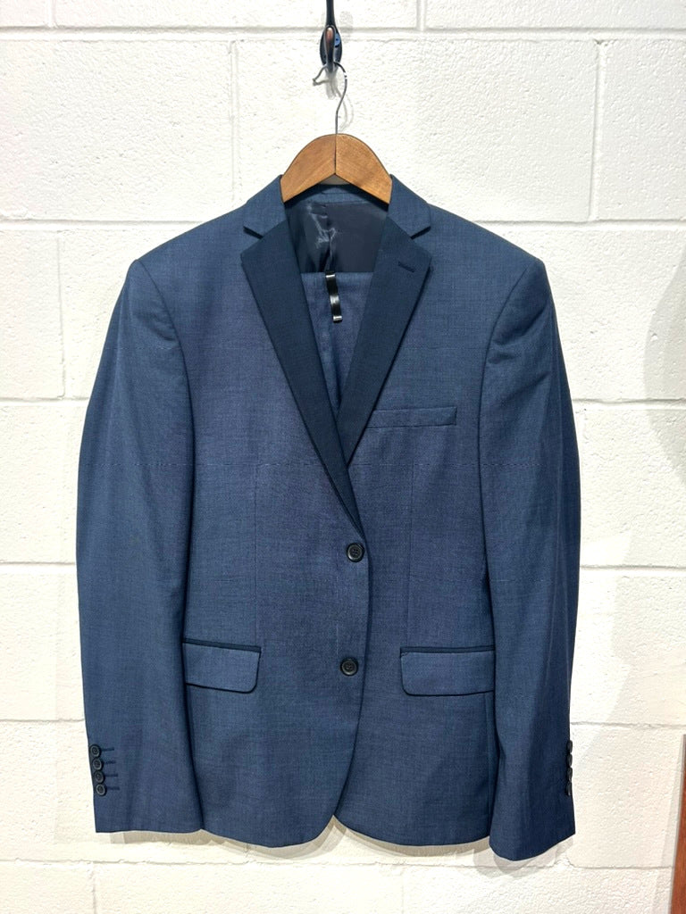 Men's 40 R Suit, Blue Micro Check, Loud