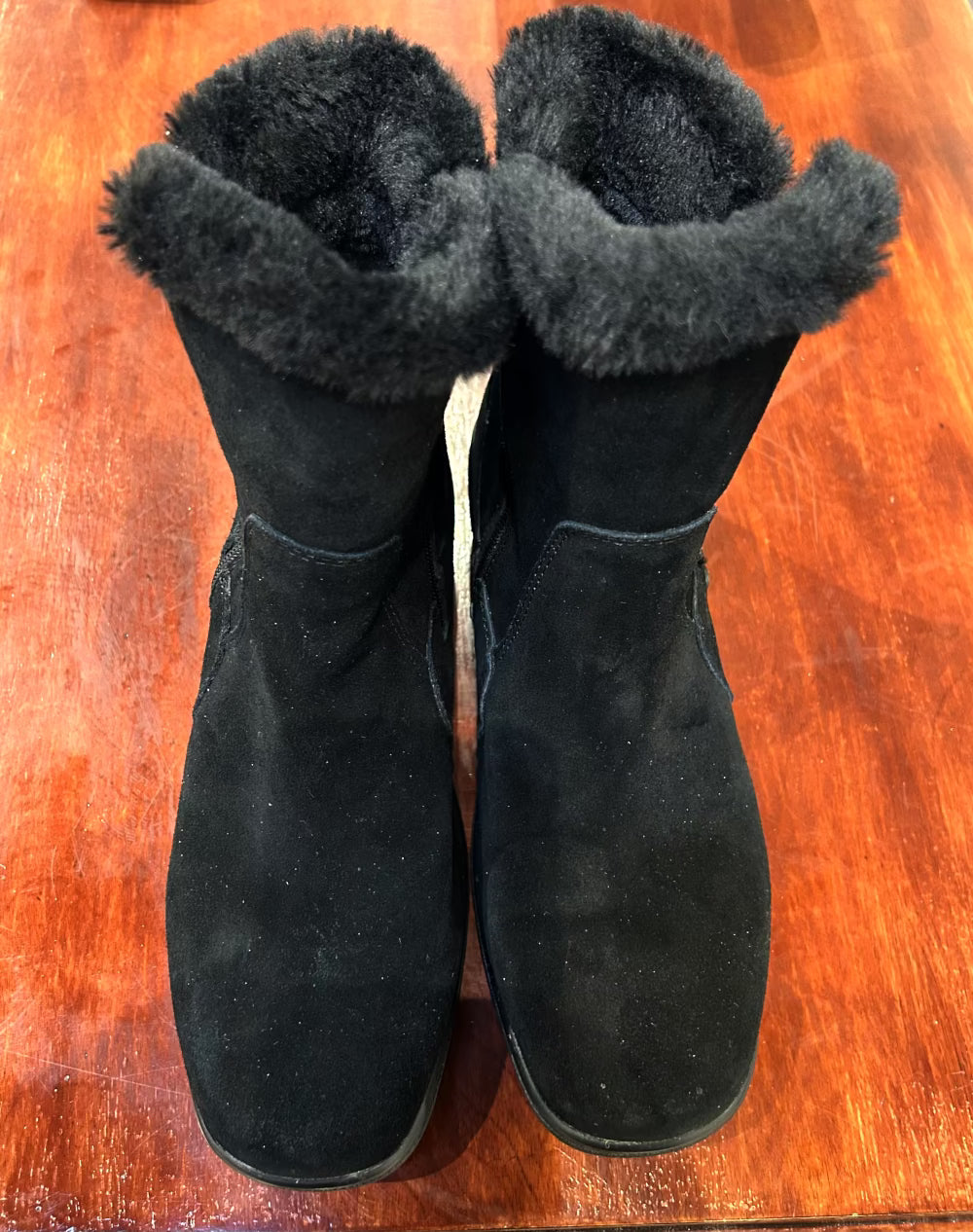 Women's Shoes - US 91/2  Black Waterproof, Suede Faux Fur Zip Boots Blondo