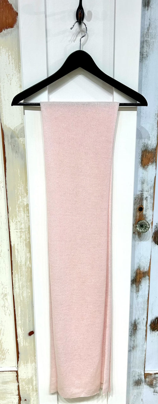 Cashmere Fine Knit Scarf, Blush Pink, tags removed