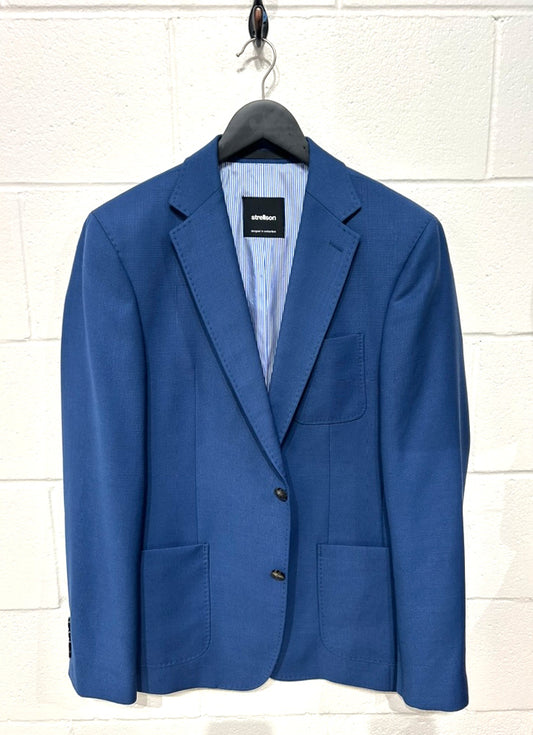 Men's 38 Reg 100% Wool Sportscoat Jacket Blazer, Royal Blue, Strellson