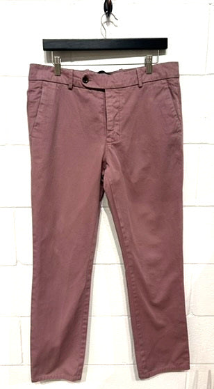 Men's Casual Pants 34, Cotton Chino, Dusty Rose, Button Fly, Unis