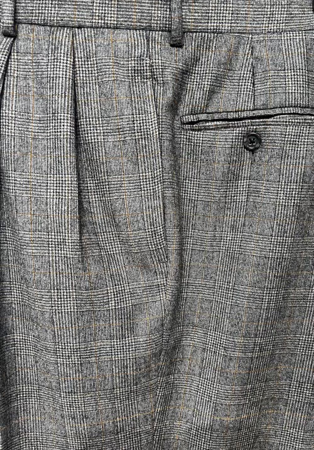 Men's Trousers 33, Wool, Double Pleat, Glen Plaid, Jos A Bank