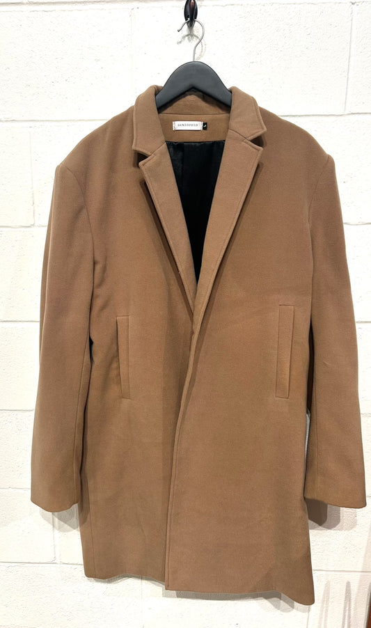 Men's Large Wool Cashmere  Overcoat, Camel - Dangerfield