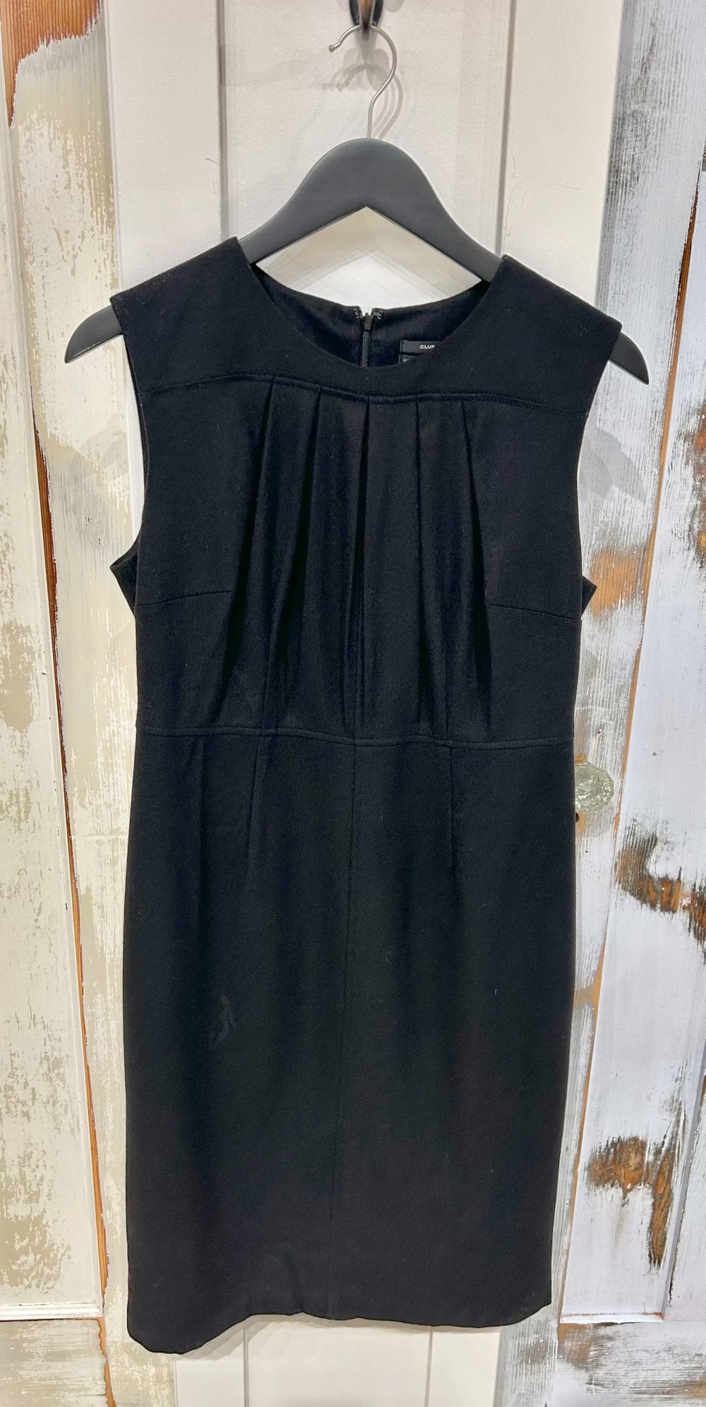 Women's Dress 8, Wool Blend Sleeveless Shift Pleated Bodice, New with Tags, NWT - Black, Club Monaco