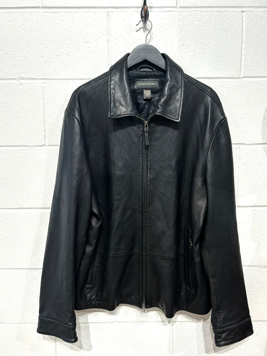 Men's XL Black Leather Jacket, Banana Republic