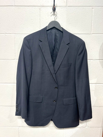 Men's 40R, Wool Navy Check Sportscoat Blazer, Hugo Boss Travel Jacket