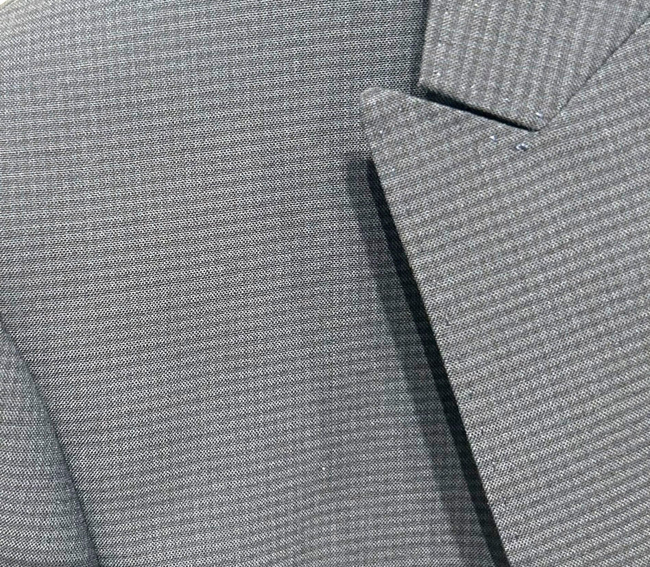 Men's 40R Suit Banana Republic, Peak Lapels, Grey, Black, Micro Check 100% Wool