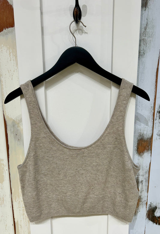 Women's L Sweater Knit Tank  - Oatmeal, Gap