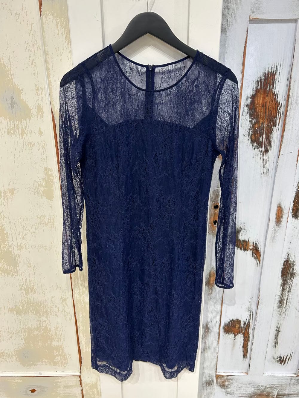 Women's Dress 10 Lace Overlay Sweetheart, Lined - Navy, InWear