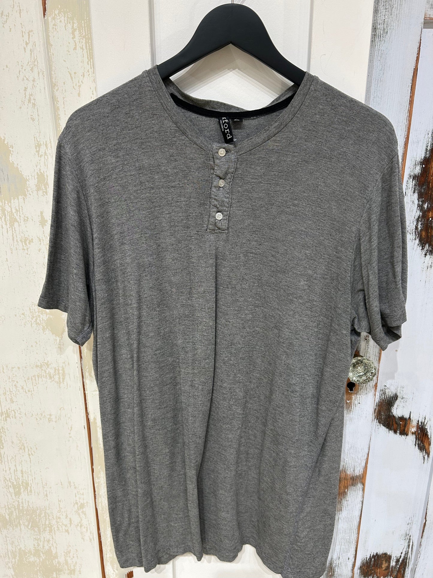 Men's T-Shirt XL Oxford Victoria Button Henley