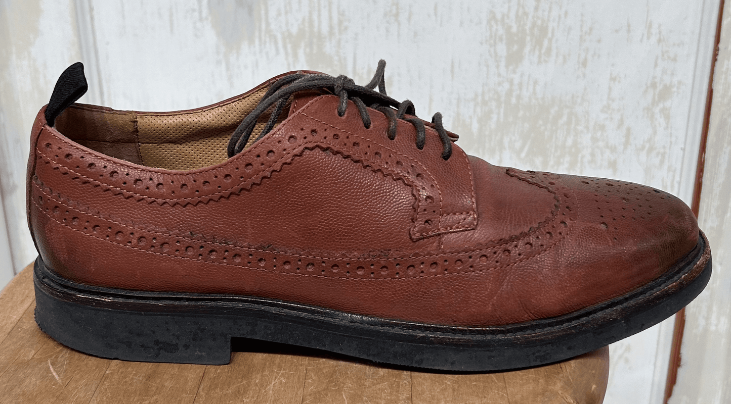 Men's Shoes - EU44/ US 11, Hudson London 365, Wingtip Lace-up Oxford, Brown Leather, Manmade Sole