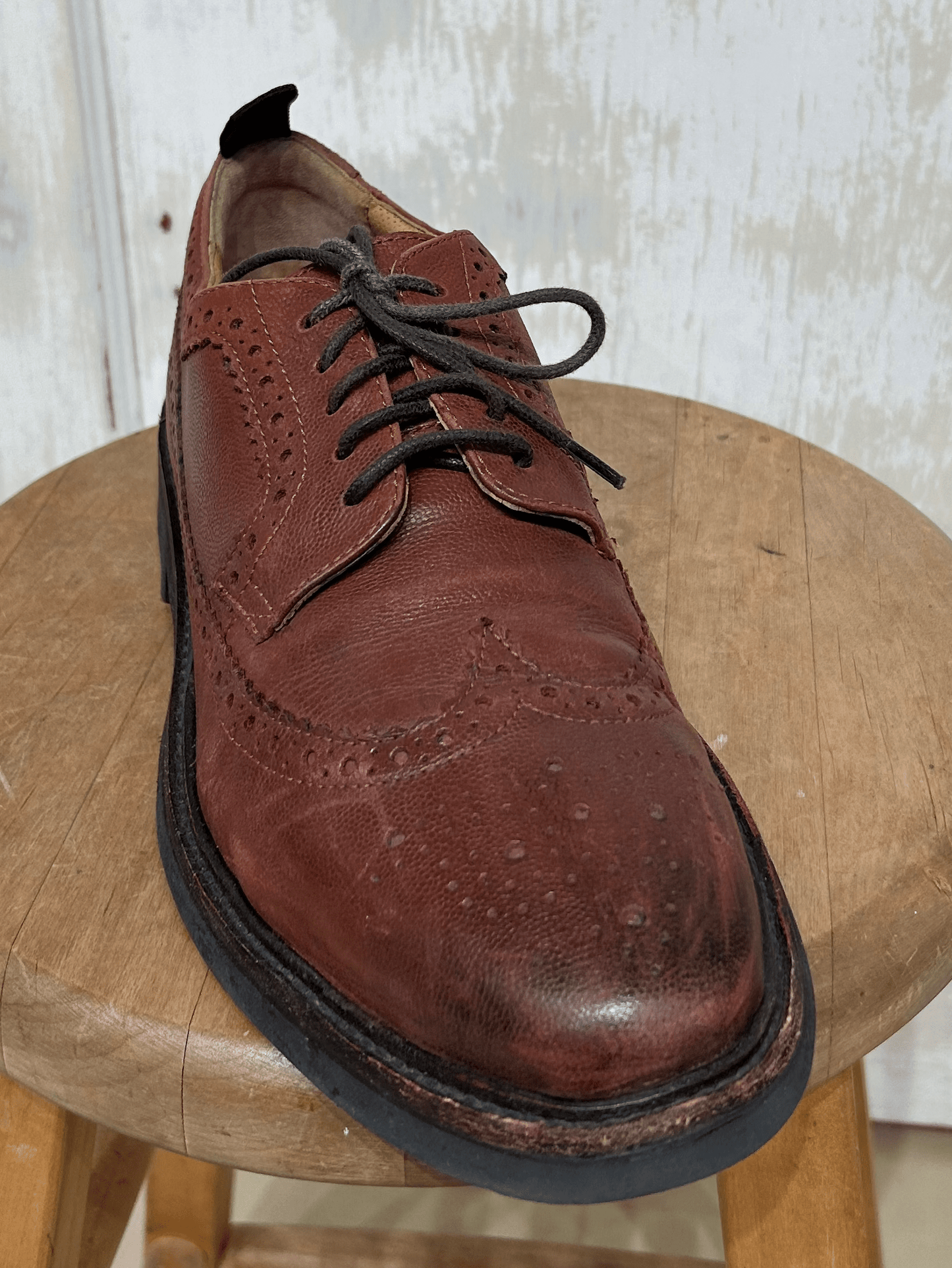 Men's Shoes - EU44/ US 11, Hudson London 365, Wingtip Lace-up Oxford, Brown Leather, Manmade Sole