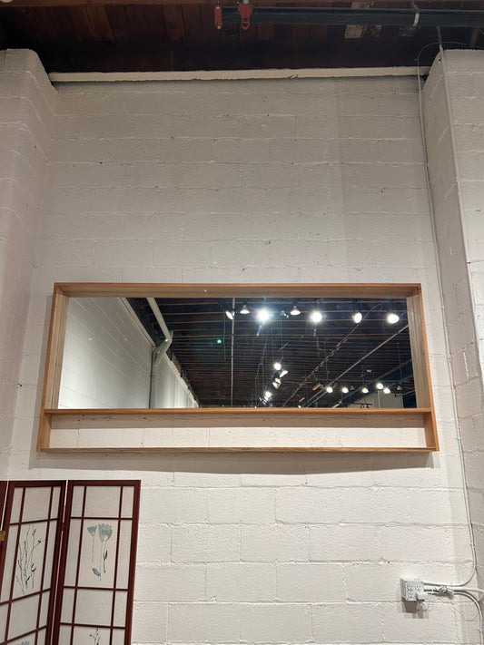 Local Pickup Only - Large Wood Framed Mirror with open Shelf, Locally-made