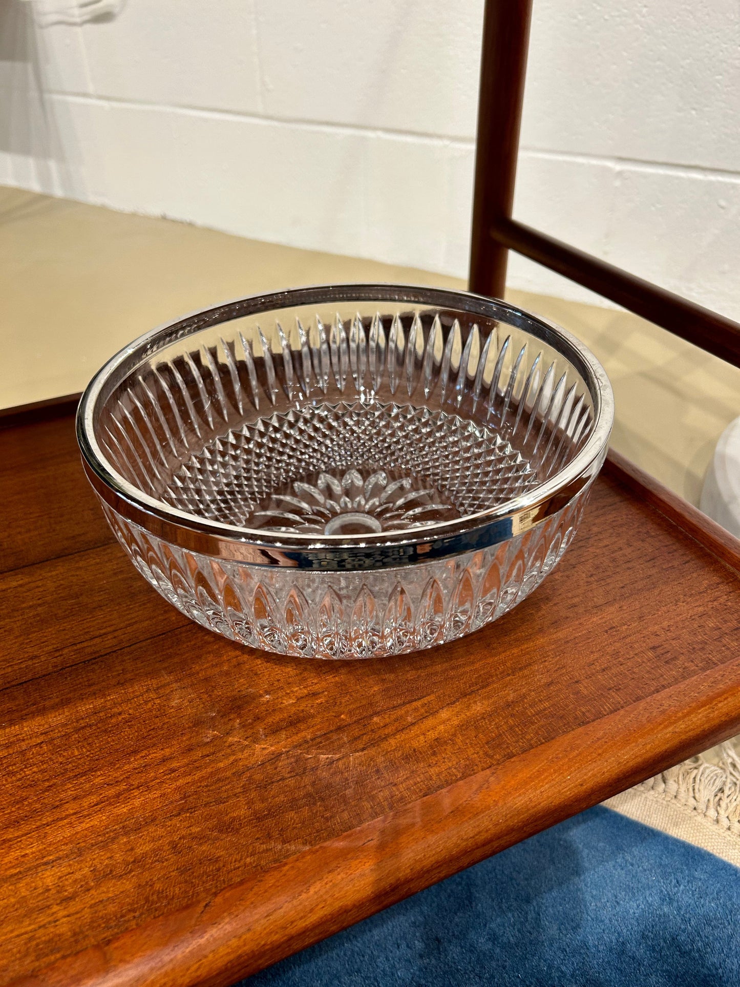 Local Pickup Only - Crystal Glass Bowl with Sterling Edging