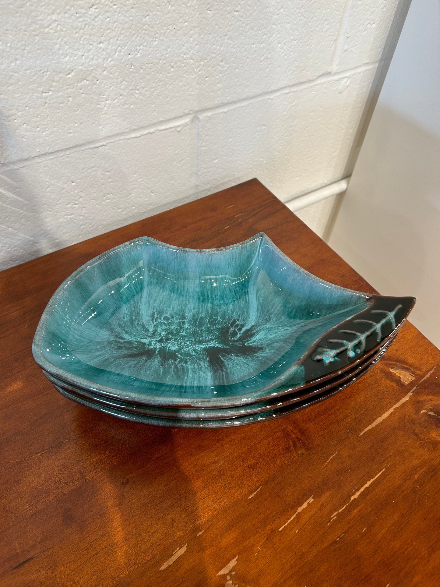 Local Pickup Only - Blue Mountain Leaf Dish MCM Midcentury Modern