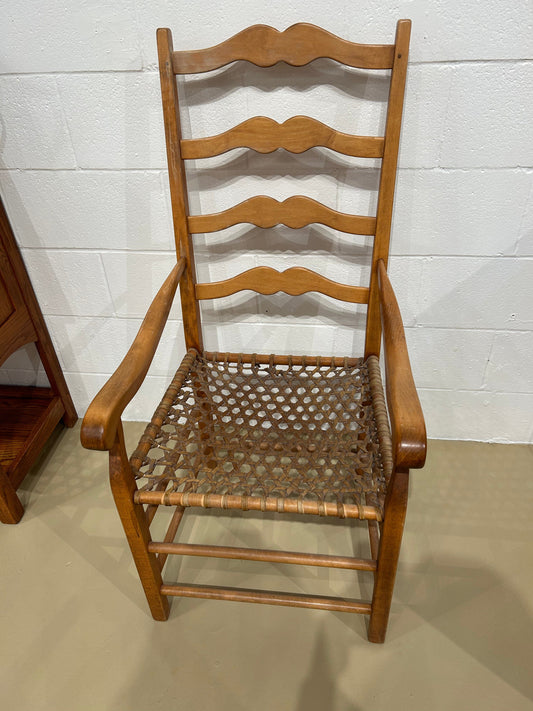 Local Pickup Only - Ladder Back Sinew Seat Chair, arms (per chair)