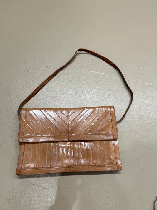 Vintage Eelskin Leather Bag, Tan