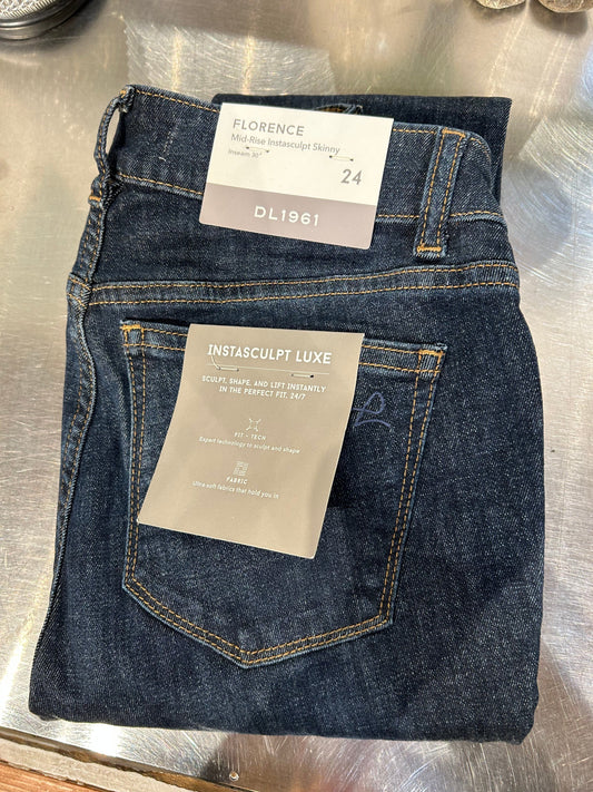 DL1961 Florence Skinny - Dark Wash "Bennett" High Rise Instasculpt Ankle Jeans