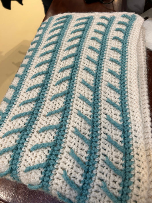 Local Pickup Only - Hand-Knit Blanket, Twin Size