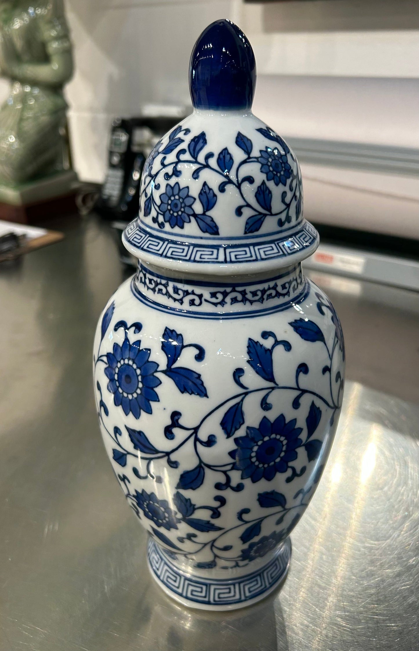 Local Pickup Only - Blue and White Ginger Jar, Ceramic