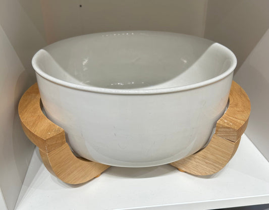 Local Pickup Only - Ceramic Bowl with Wooden Stand