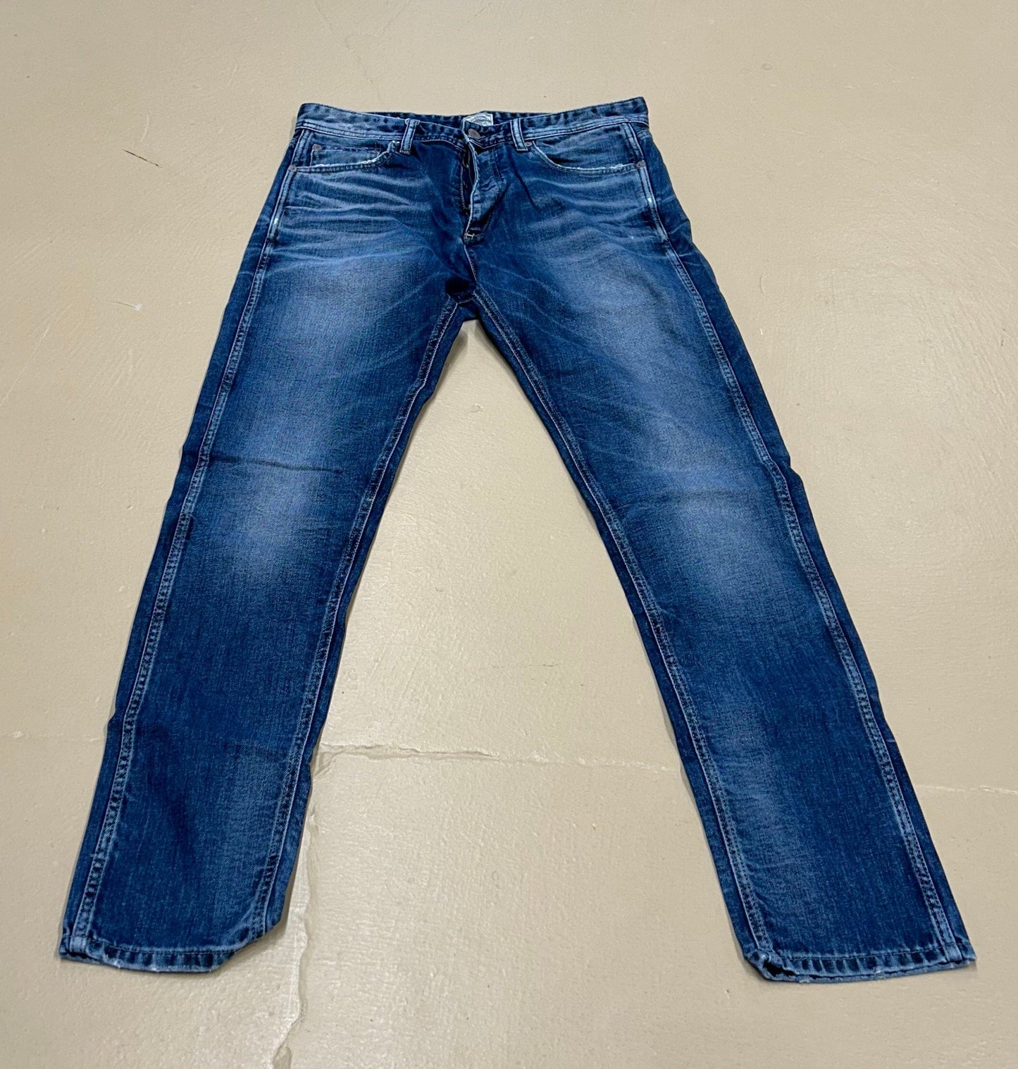 Men's Jeans 34, Skinny, Button Fly Eric Anti-Fit - Faded Mid Denim, Jack & Jones