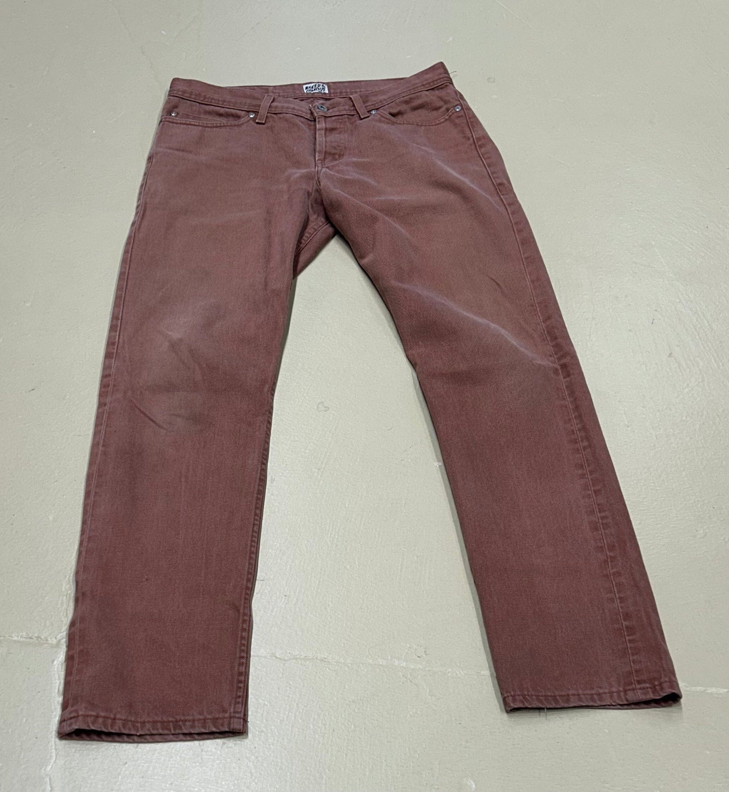 Men's Jeans 34, Relaxed Straight Selvedge Weird Guy - Soft Rust Denim, Naked and Famous