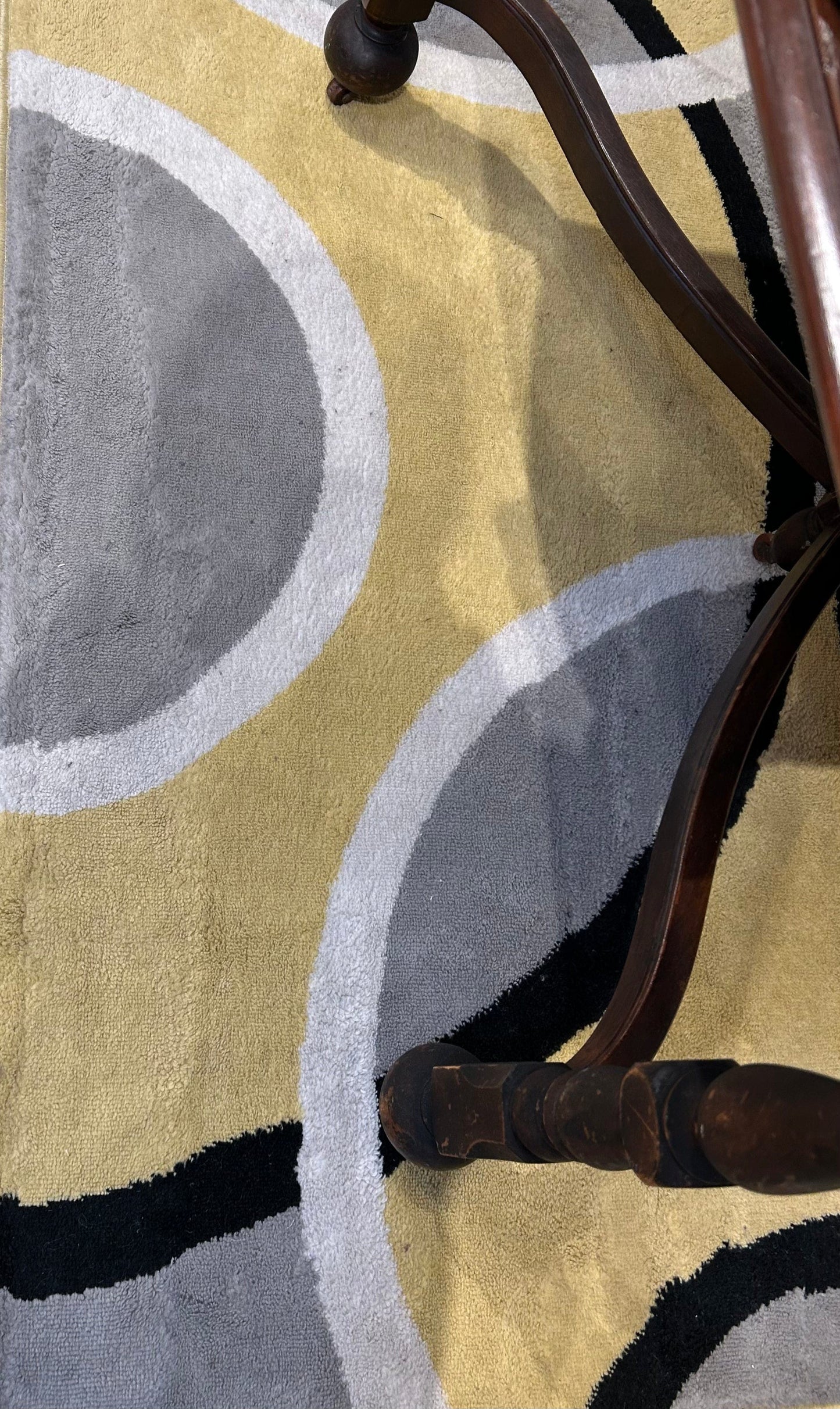 Local Pickup Only - Area Rug - Medium, Mustard/Grey Multi, 5' x 7', Synthetic Olefin