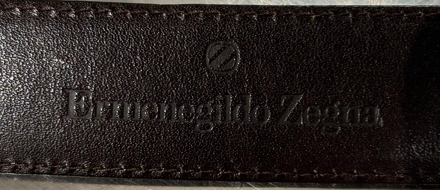 Men's 30 waist (marked 32) Leather Belt, Ermenegildo Zegna