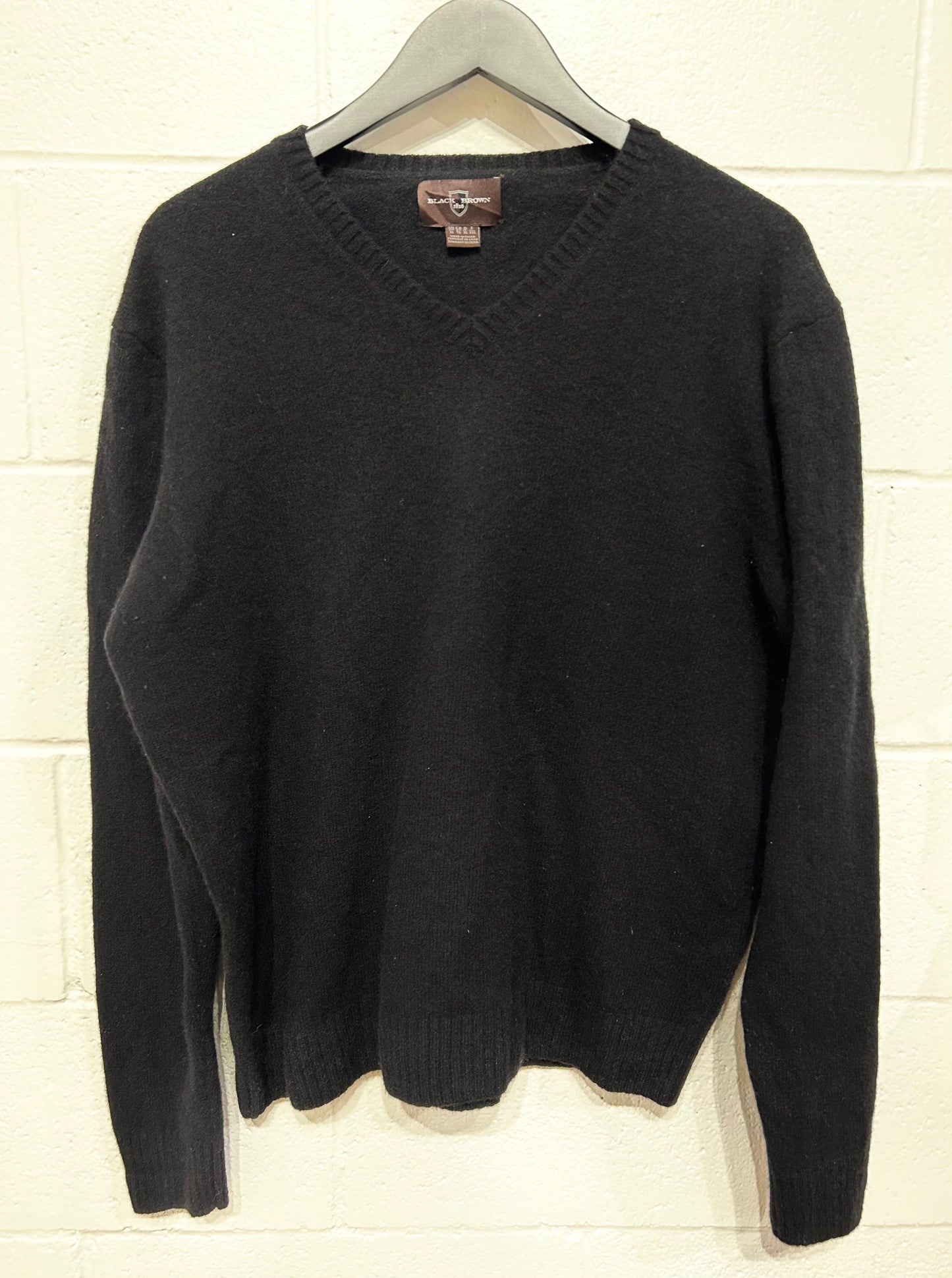 Men's XL Sweater V-neck,  Long Sleeve - Black, by Black Brown