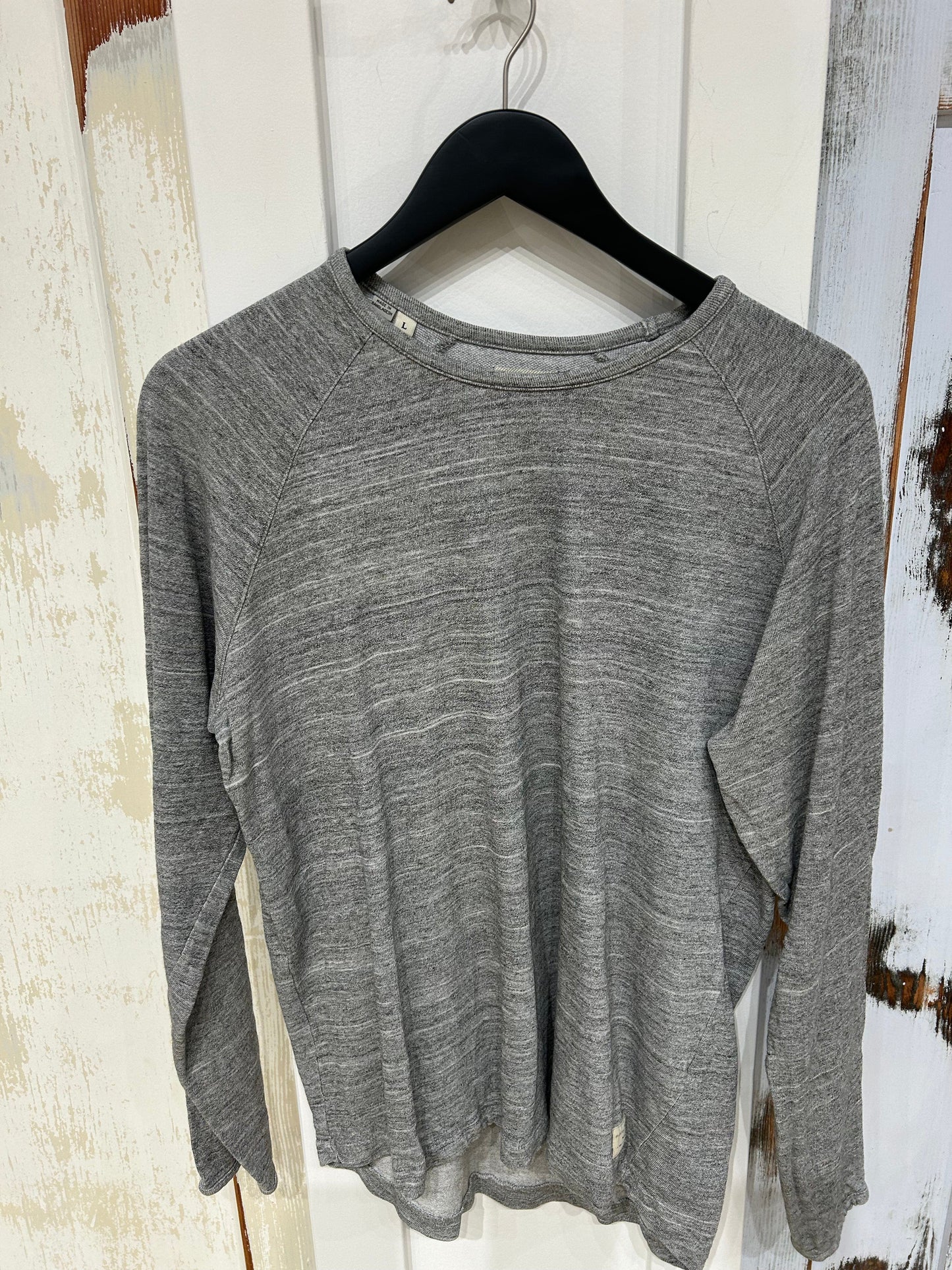 Men's Sweatshirt L Long Sleeve, Grey Marl, Selected Homme Heritage