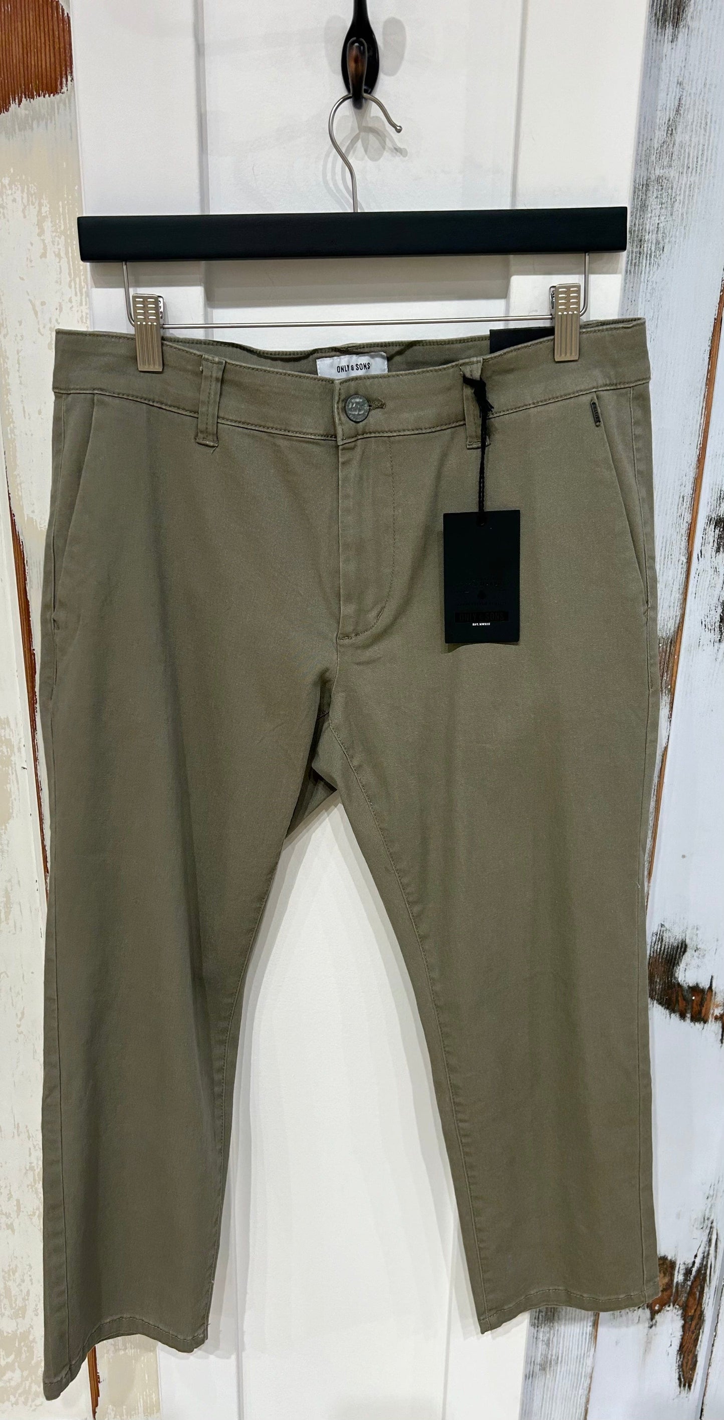 Men's Casual Pants 32 x 30, Cotton Twill Chino, New with Tags NWT- Beige, Only & Sons