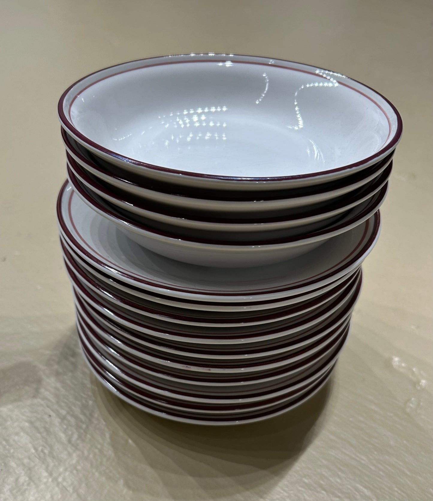 Local Pickup Only - Set - 4 x Bowls, 10 x saucers, Nitto Meadow Stone Japan