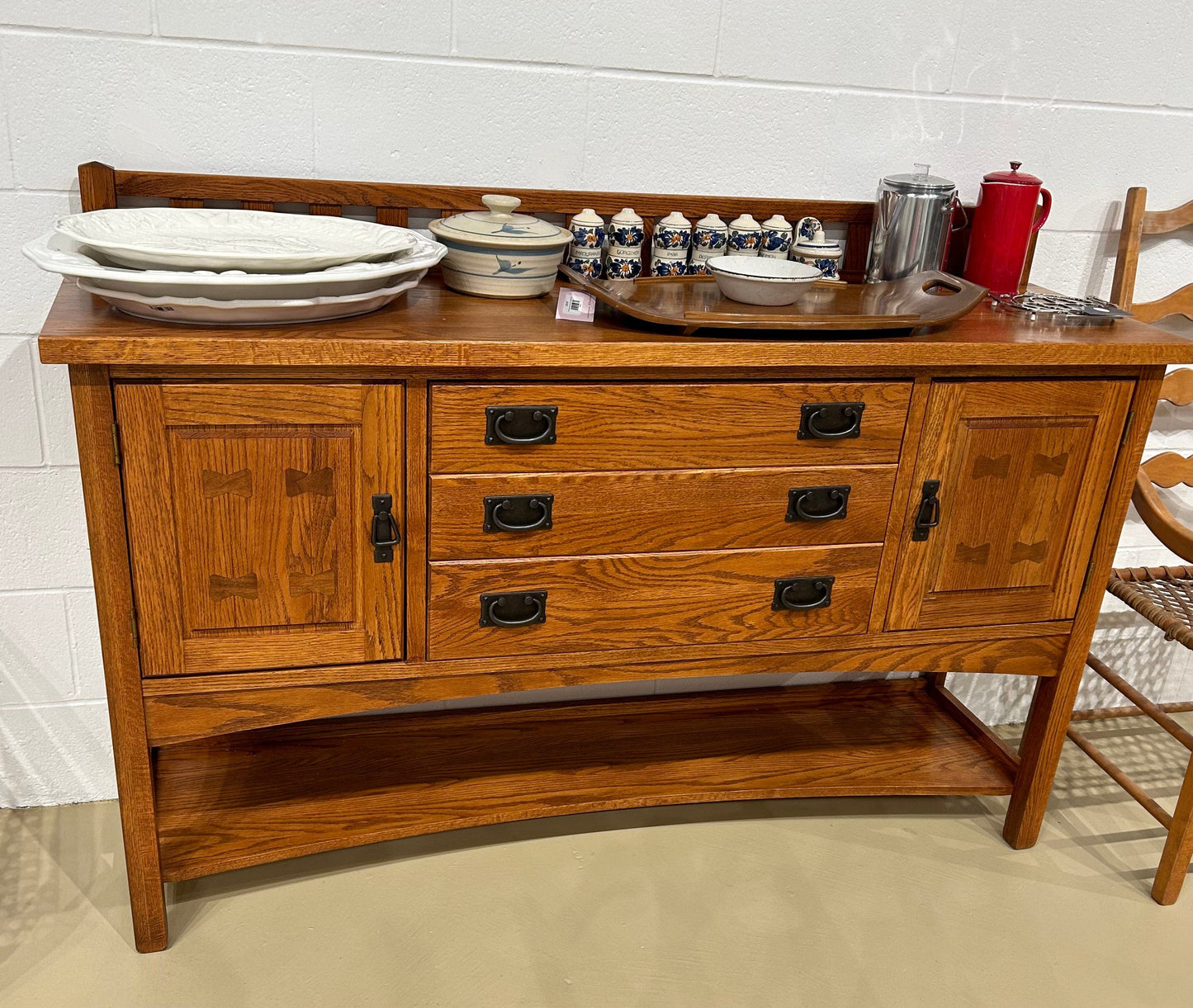 Local Pickup Only - Mission Style Oak Sideboard