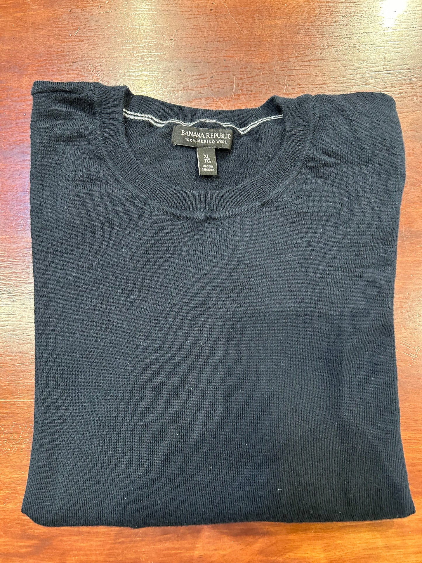 Men's XL Sweater Crew-neck,  Long Sleeve - Black Banana Republic