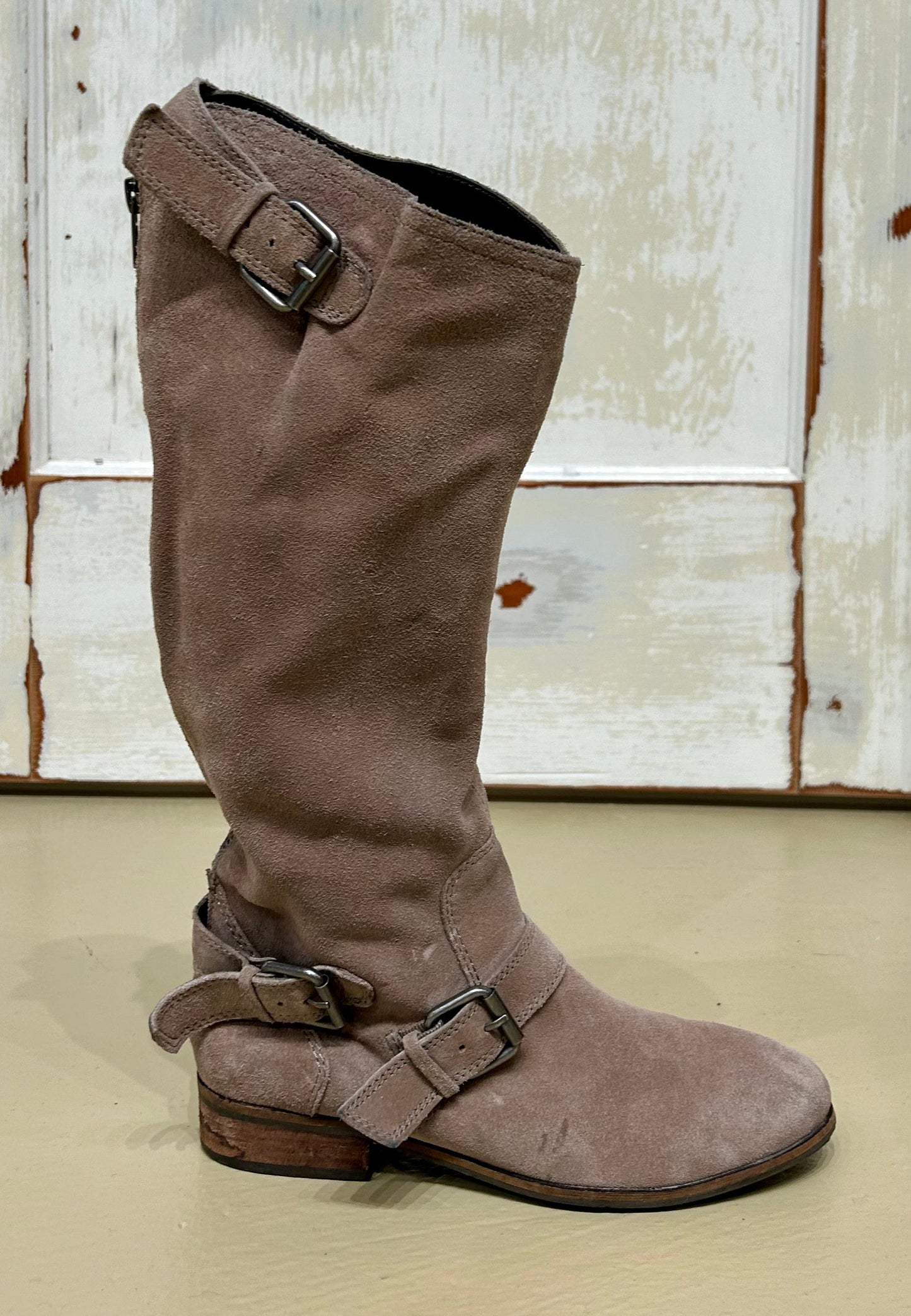 Women's Shoes - 7 US, Dolce Vita, Sand Leather Suede Tall Zip Boot, Synthetic Sole