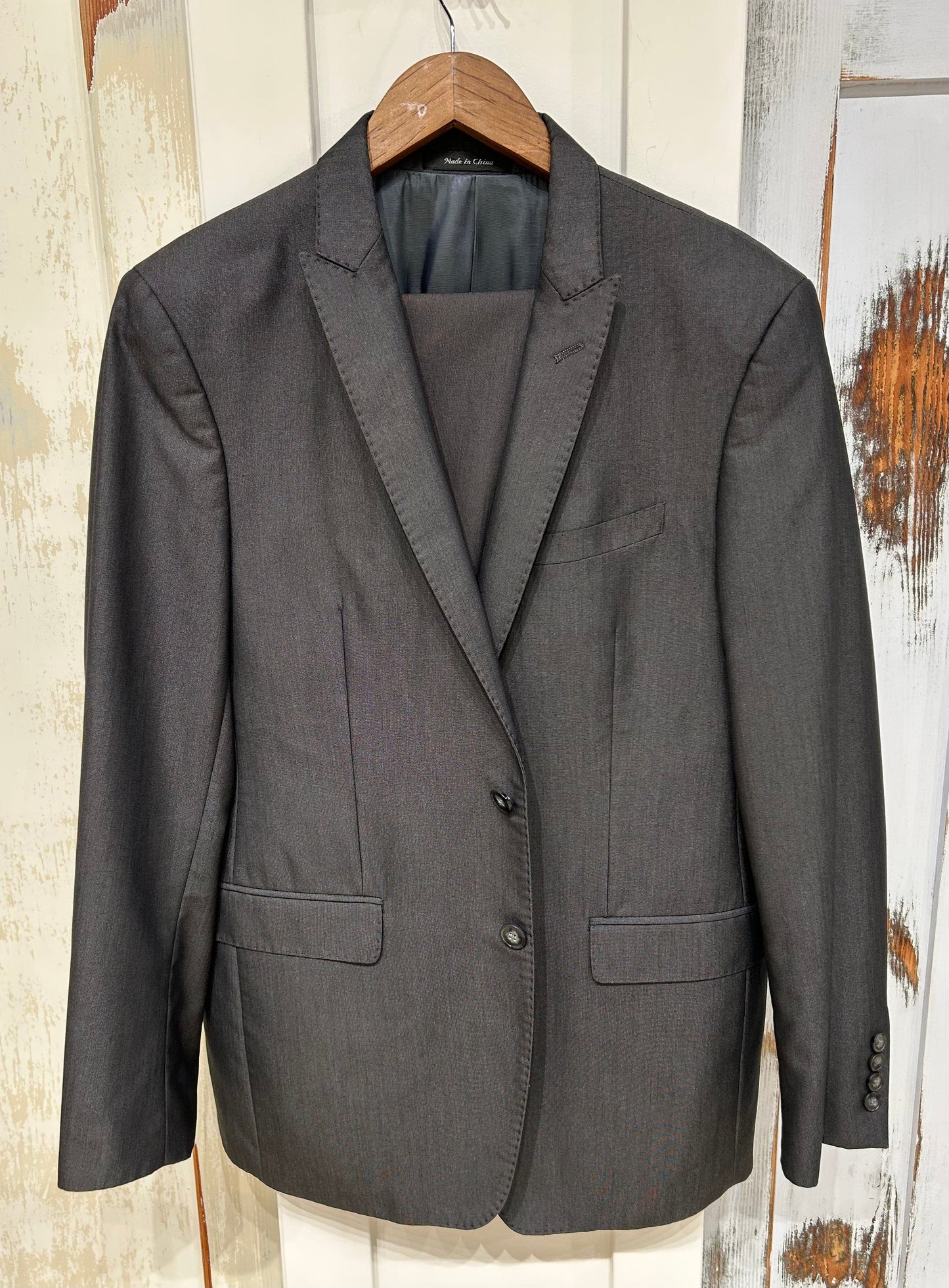 Men's 40R Jacket Blazer, Silver Charcoal Grey, Calvin Klein