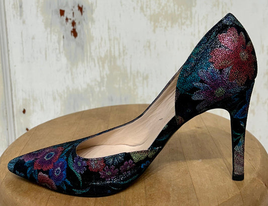 Women's Shoes - 4.5 UK/ 6.5 US, Peter Kaiser, Floral Metallic D'Orsay Heels, Leather Sole