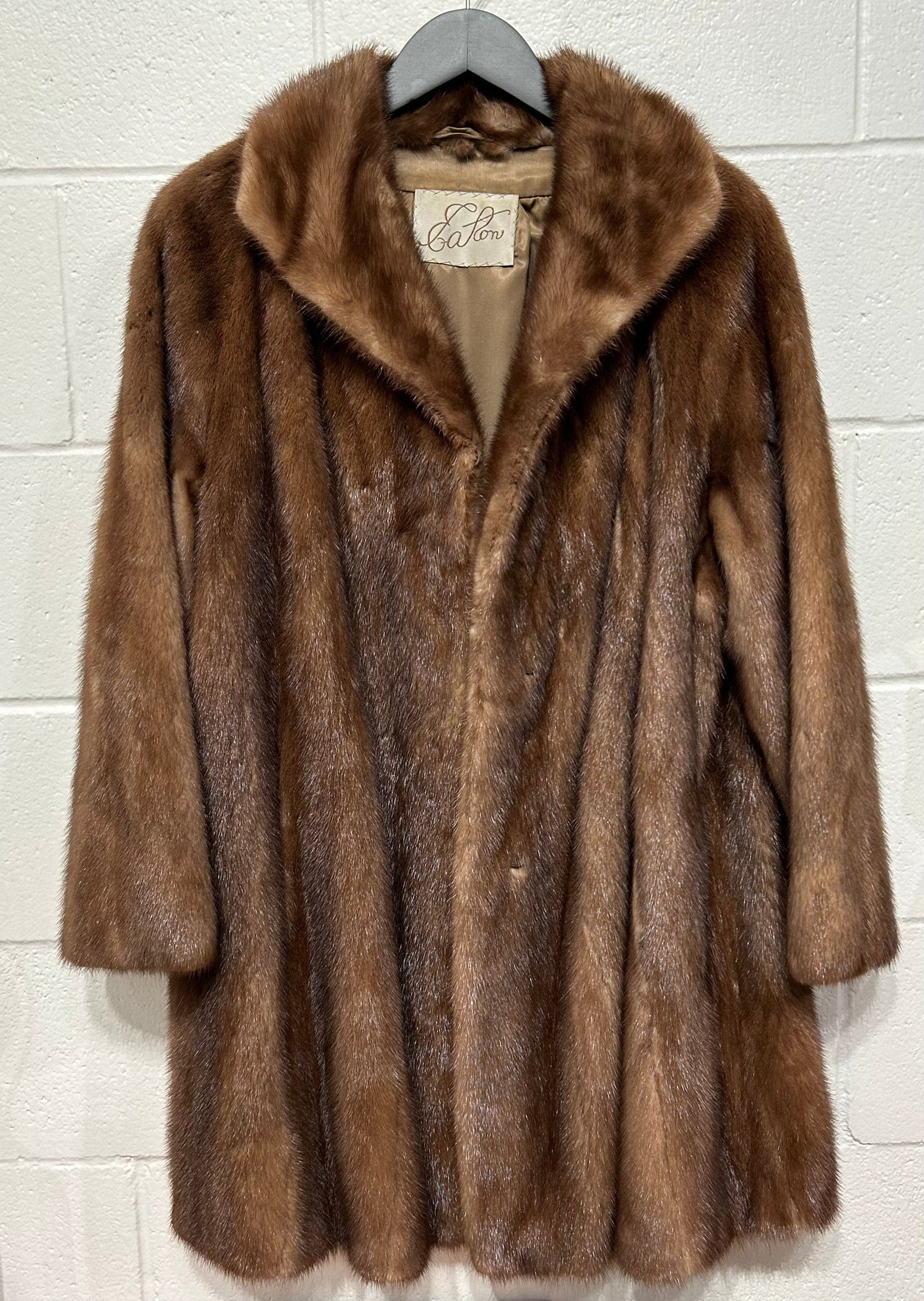 Vintage Women's 14 (Modern M) Car Swing Coat Mink - Brown, Eaton