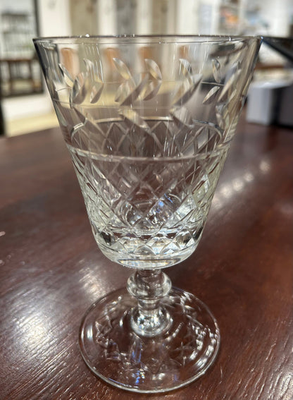 Local Pickup Only - Detailed Incised Crystal Wine Glass (per glass)