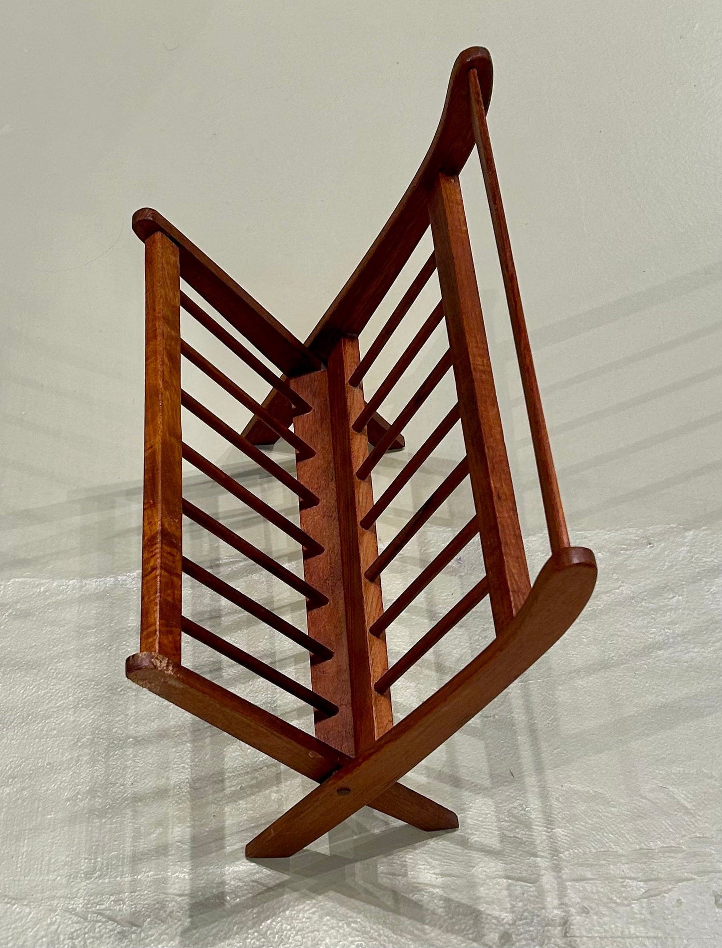 Local Pickup Only - Vintage Teak Magazine Rack, Curved Legs, MCM style Midcentry Modern