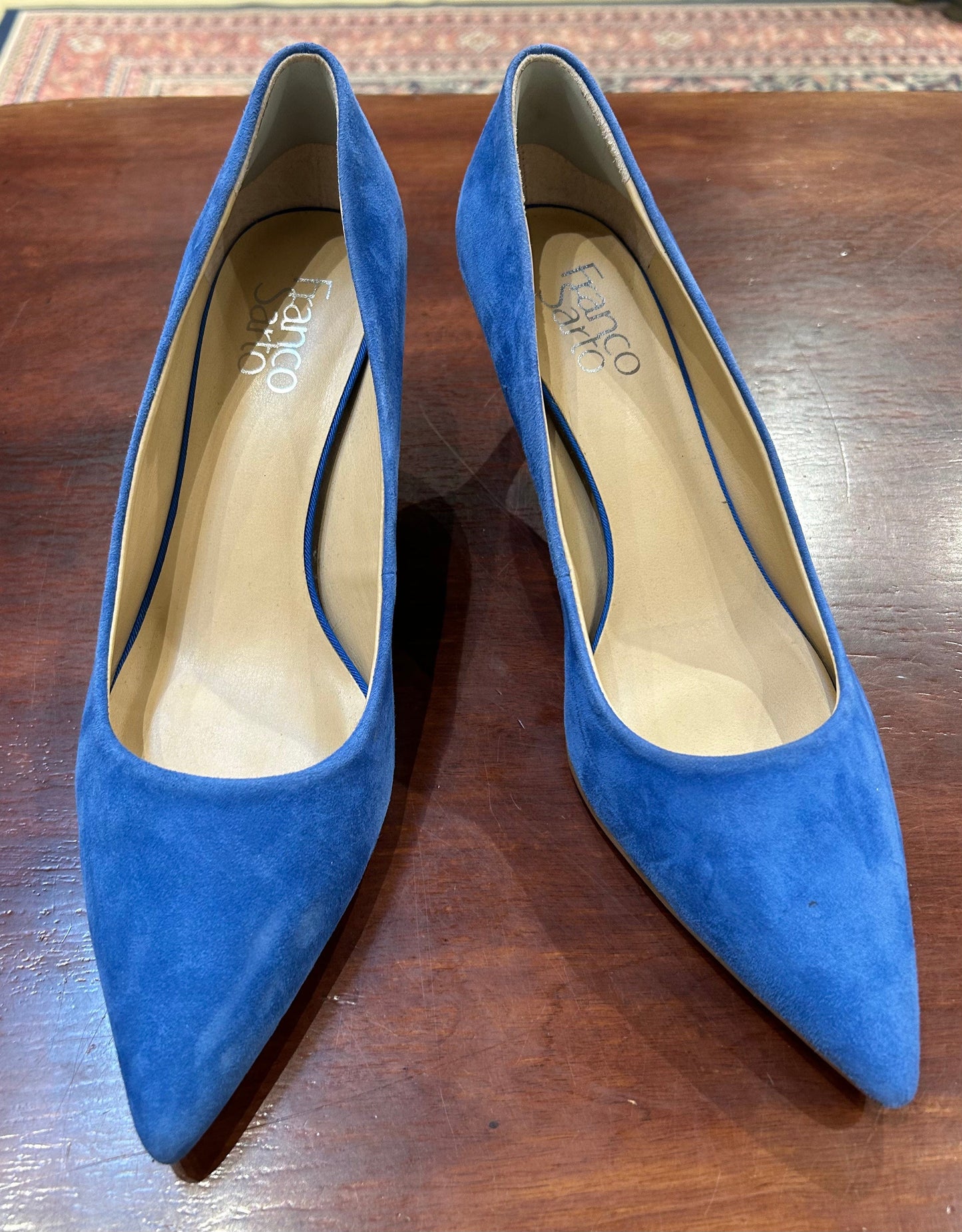 Women's Shoes - 9? US, Franco Sarto Blue Suede Leather Heels