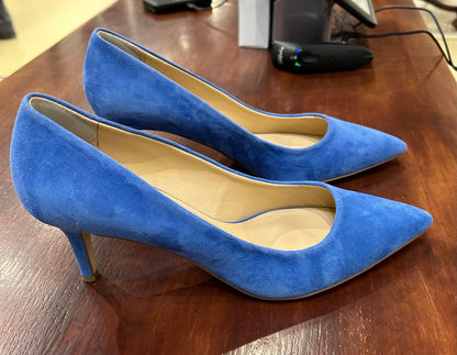 Women's Shoes - 9? US, Franco Sarto Blue Suede Leather Heels