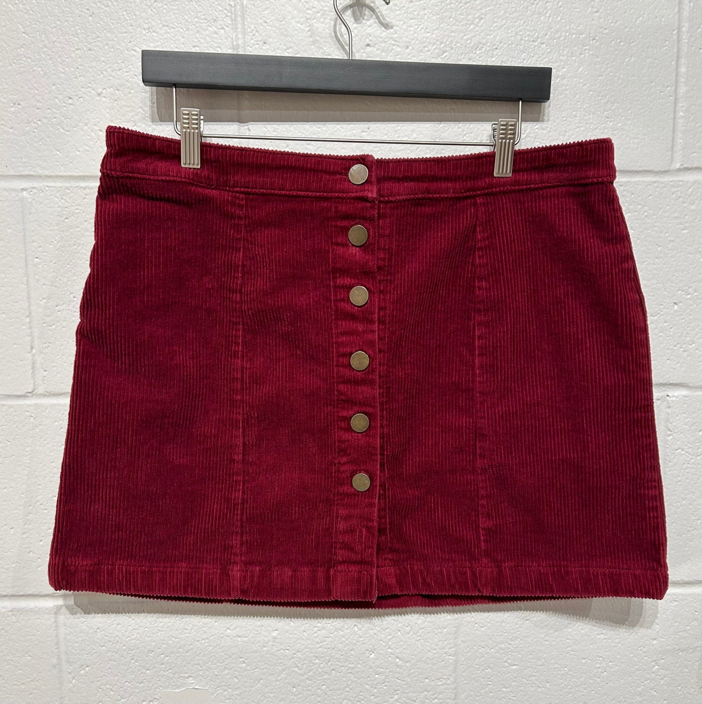 Women's 1X Burgundy Wine Corduroy Mini Skirt, Forever 21