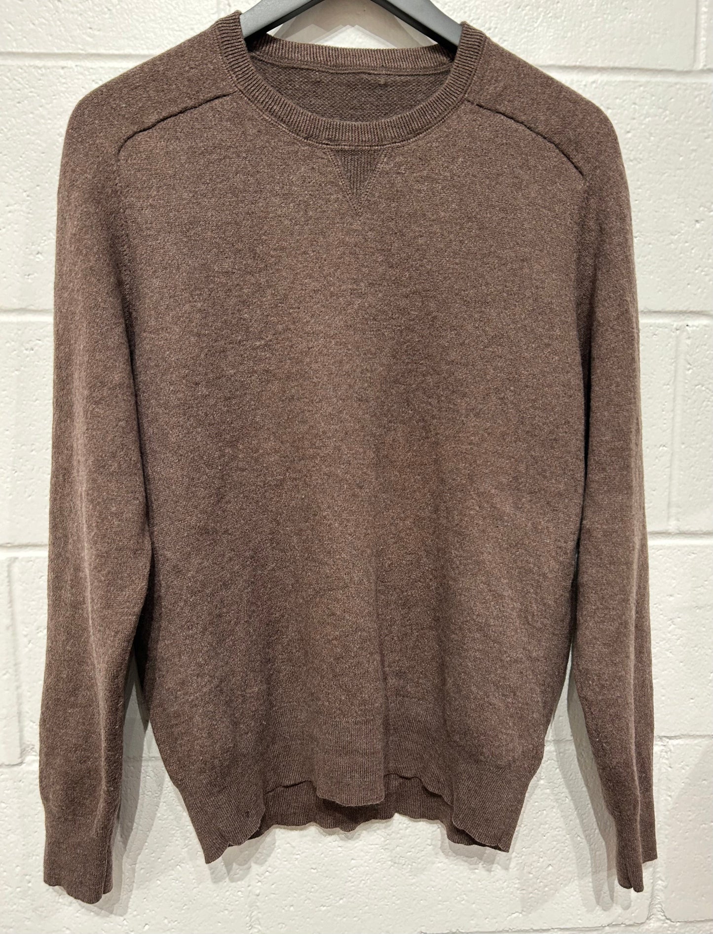 Men's L Wool Blend Sweater,  Brown, no brand tag